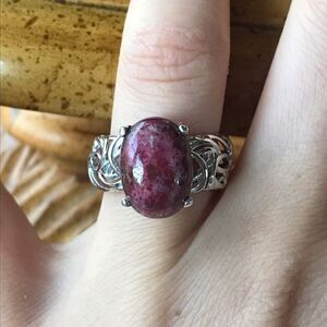 Norwegian Thulite Sterling Silver Ring